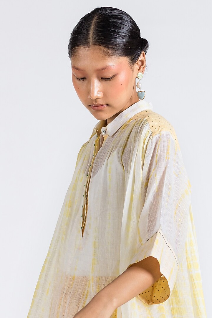 Dandelion Yellow Tie-Dye Tunic by Two Fold Store at Pernia's Pop Up Shop