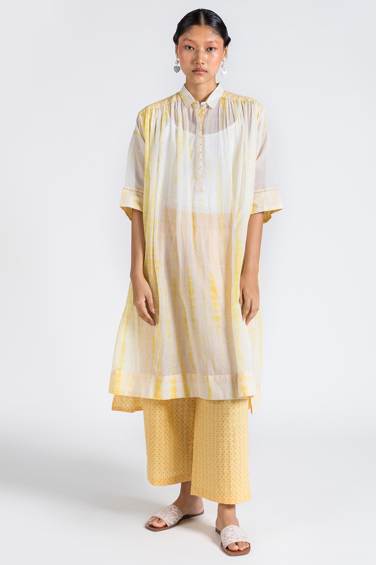 Dandelion Yellow Tie-Dye Tunic Set by Two Fold Store at Pernia's Pop Up Shop