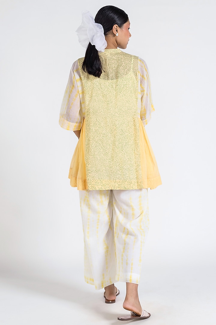 Yellow Printed Pant Set by Two Fold Store at Pernia's Pop Up Shop