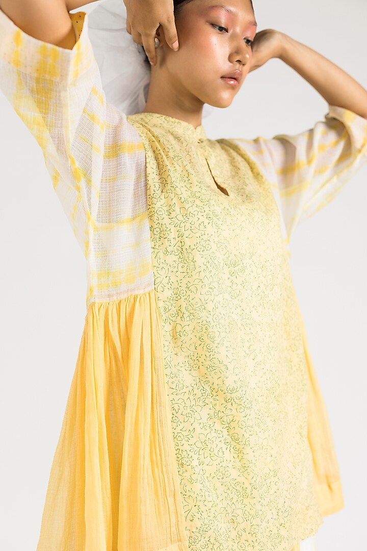 Yellow Printed Pant Set by Two Fold Store at Pernia's Pop Up Shop