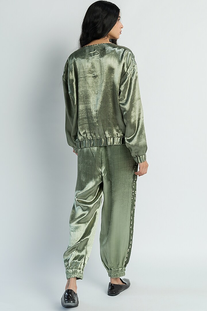 Khaki Printed Pant Set by Two Fold Store at Pernia's Pop Up Shop