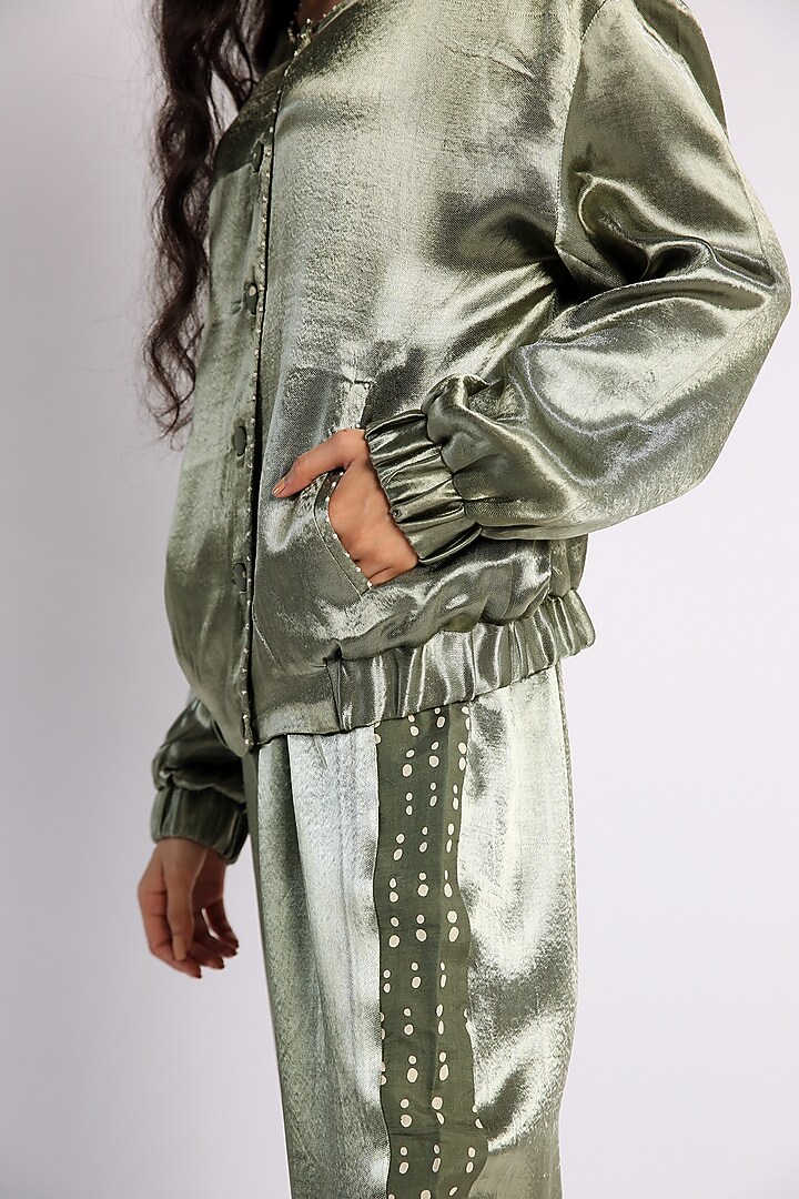 Khaki Printed Pant Set by Two Fold Store at Pernia's Pop Up Shop
