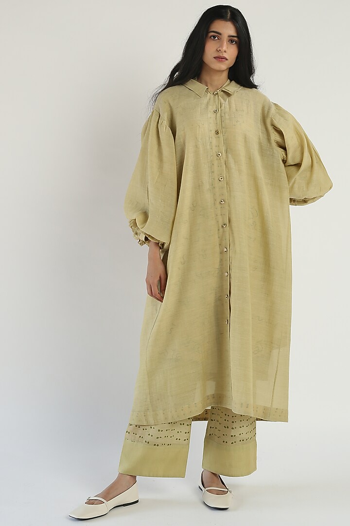 Green Asymmetrical Floral Printed Tunic Set by Two Fold Store at Pernia's Pop Up Shop