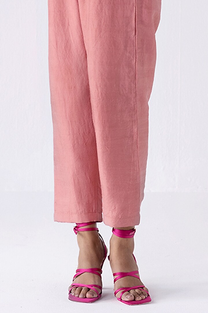 Pink Cotton Silk Pant Set by Two Fold Store at Pernia's Pop Up Shop