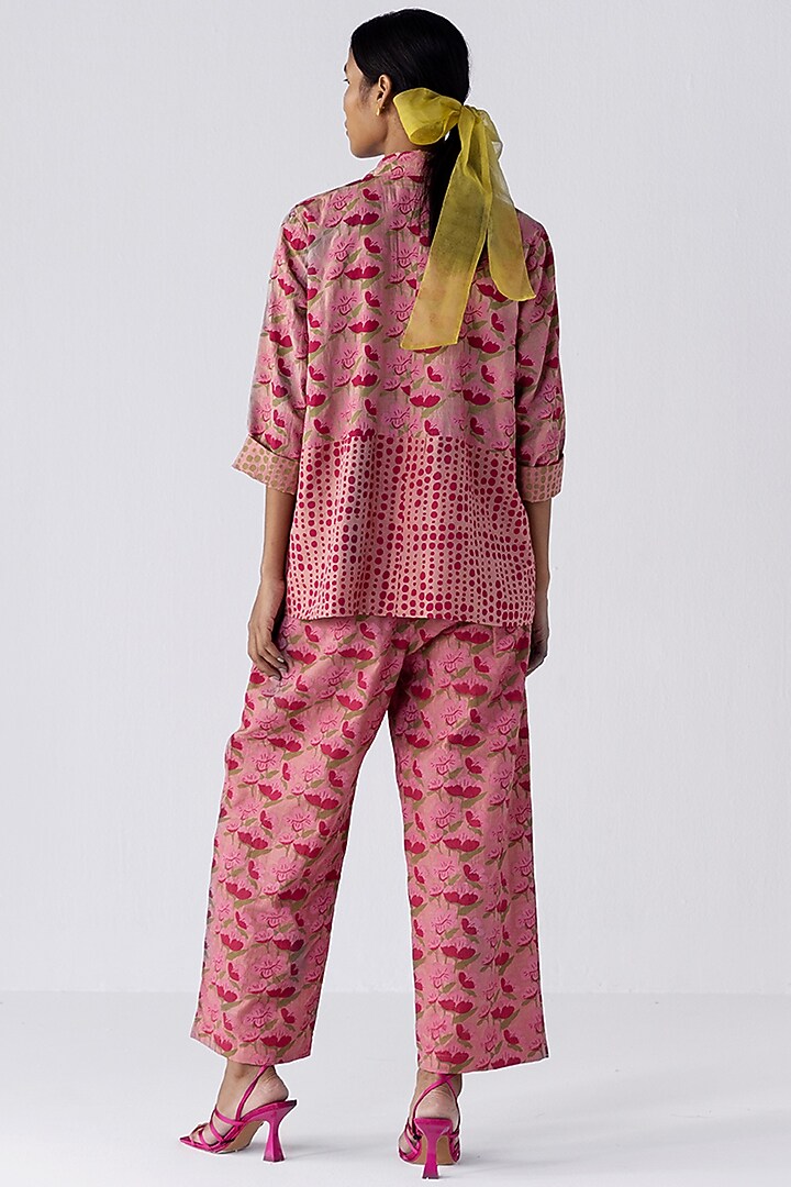 Peach Printed Blazer by Two Fold Store at Pernia's Pop Up Shop