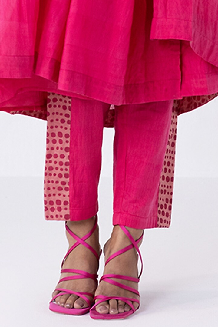 Bright Pink Cotton Silk Tunic Set by Two Fold Store at Pernia's Pop Up Shop