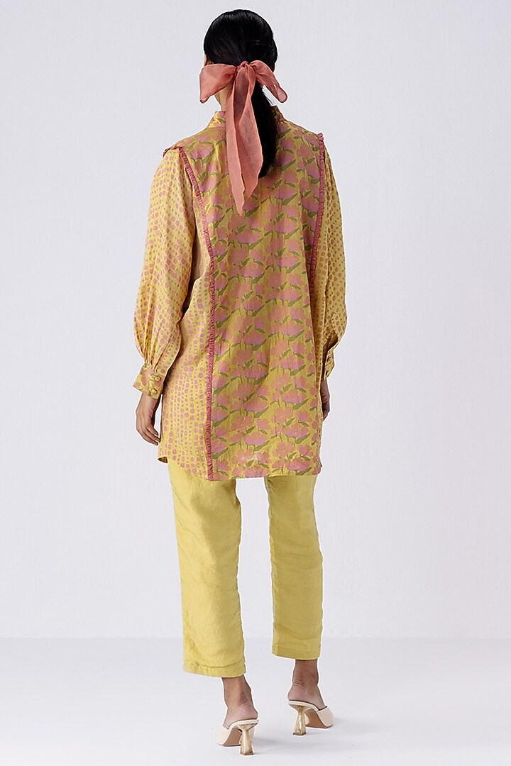Green Hand Block Printed Top by Two Fold Store at Pernia's Pop Up Shop