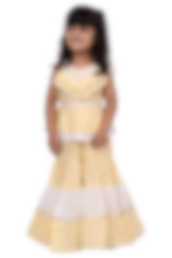 Yellow & White Cotton Sharara Set For Girls by TWISHA at Pernia's Pop Up Shop