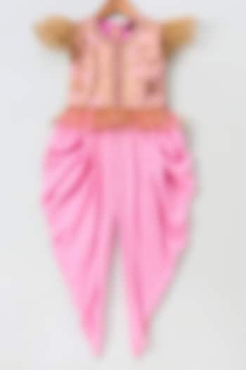 Baby Pink & Golden Polyester Embellished Jumpsuit by TWISHA at Pernia's Pop Up Shop