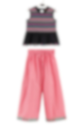 Coral Cotton Printed Palazzo Pant Set For Girls by TWISHA at Pernia's Pop Up Shop