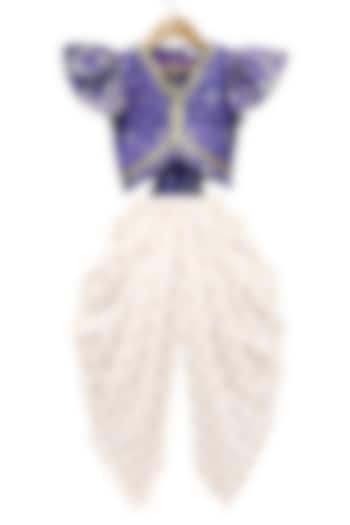 White Polyester Printed Dhoti Set For Girls by TWISHA at Pernia's Pop Up Shop