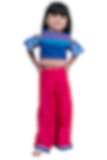 Blue & Pink Cotton Co-Ord Set For Girls by TWISHA at Pernia's Pop Up Shop