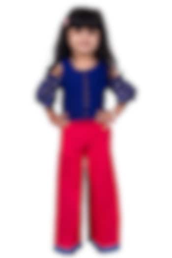 Pink Polyester Printed Palazzo Pant Set For Girls by TWISHA at Pernia's Pop Up Shop