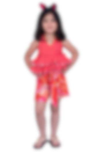 Coral Cotton Co-Ord Set For Girls by TWISHA at Pernia's Pop Up Shop