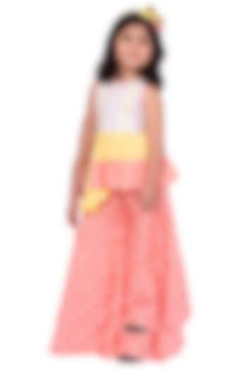 Coral Cotton Sharara Set For Girls by TWISHA at Pernia's Pop Up Shop