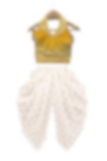 White Polyester Printed Dhoti Set For Girls by TWISHA at Pernia's Pop Up Shop