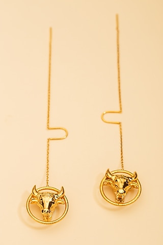 Gold Plated Enamelled Dangler Earrings by TWYLA TREASURES
