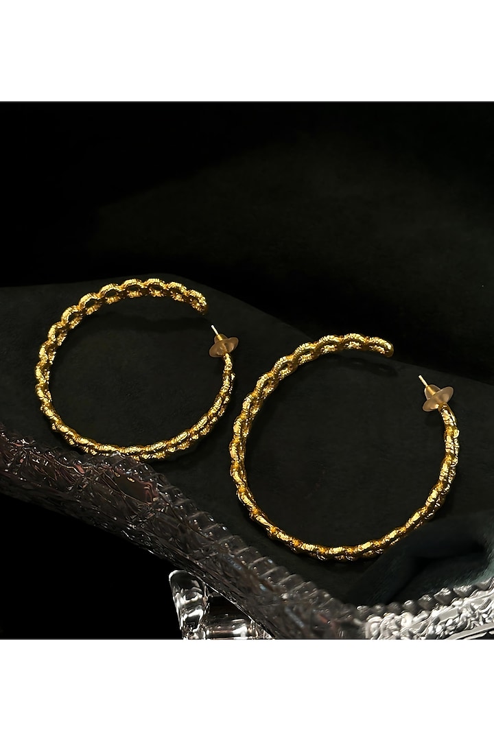 Gold Electo-Plated Hot Enameled Large Cuban Hoop Earrings by TWYLA TREASURES at Pernia's Pop Up Shop