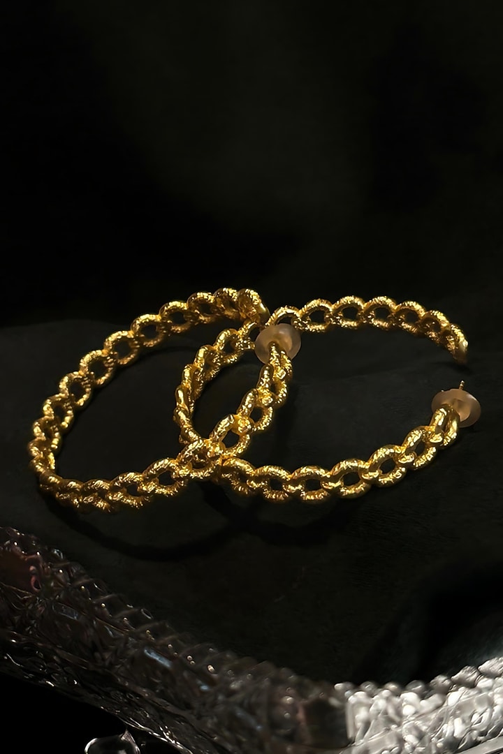 Gold Electo-Plated Hot Enameled Large Cuban Hoop Earrings by TWYLA TREASURES at Pernia's Pop Up Shop