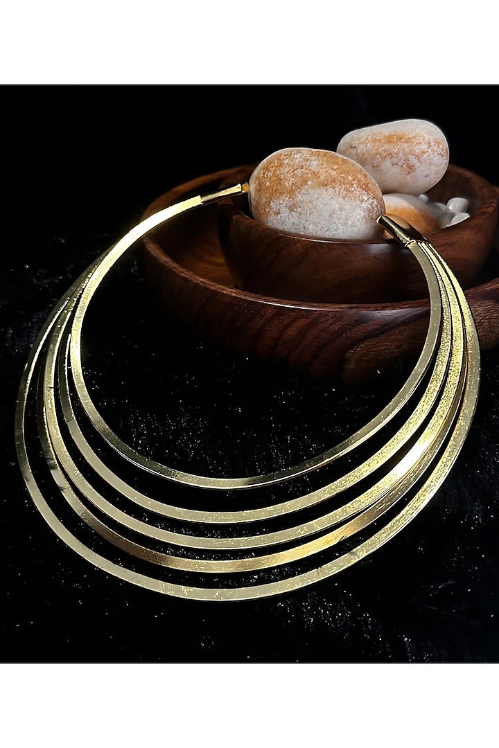 Gold Electo-Plated Hot Enameled Orbit Choker Necklace by TWYLA TREASURES at Pernia's Pop Up Shop