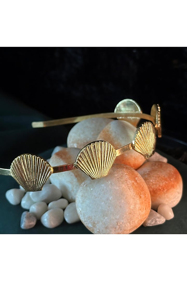 Gold Electo-Plated Hot Enameled Shell Hairband by TWYLA TREASURES at Pernia's Pop Up Shop