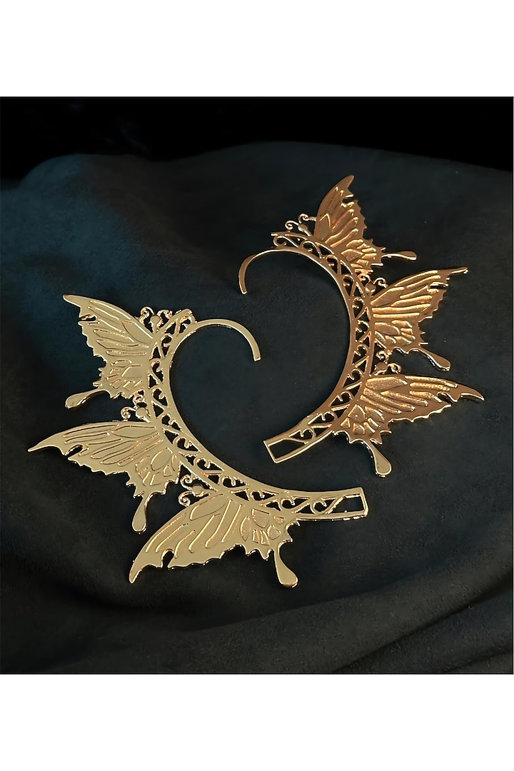 Gold Electo-Plated Hot Enameled Butterfly Ear Cuffs by TWYLA TREASURES at Pernia's Pop Up Shop