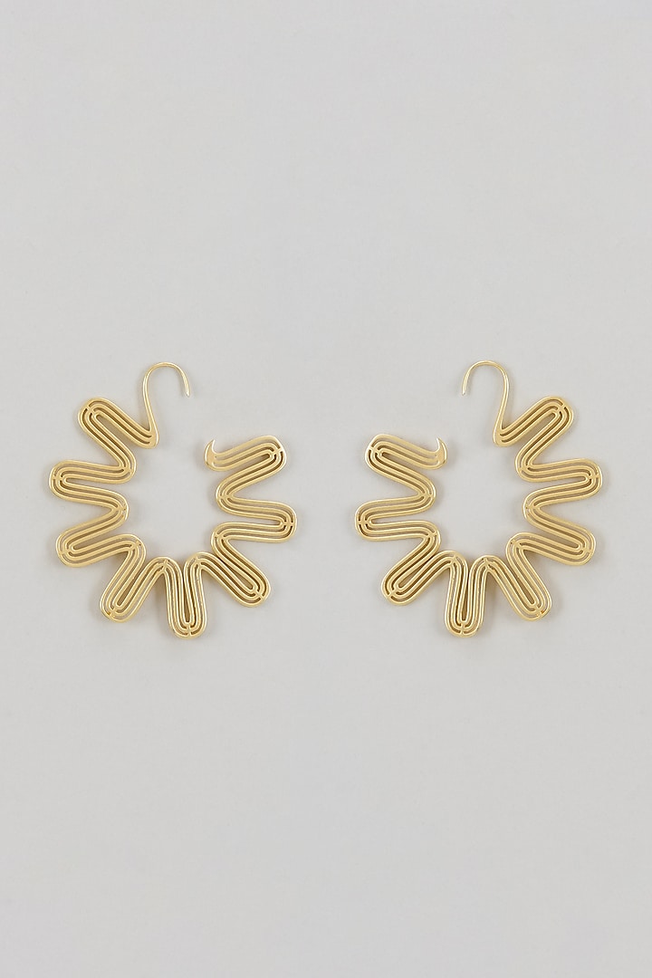 Gold Finish Wire Hoop Earrings by TWYLA TREASURES