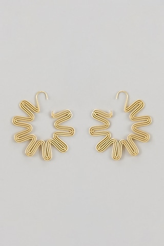 Gold Finish Wire Hoop Earrings by TWYLA TREASURES
