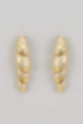 Gold Finish Shell Long Earrings by TWYLA TREASURES