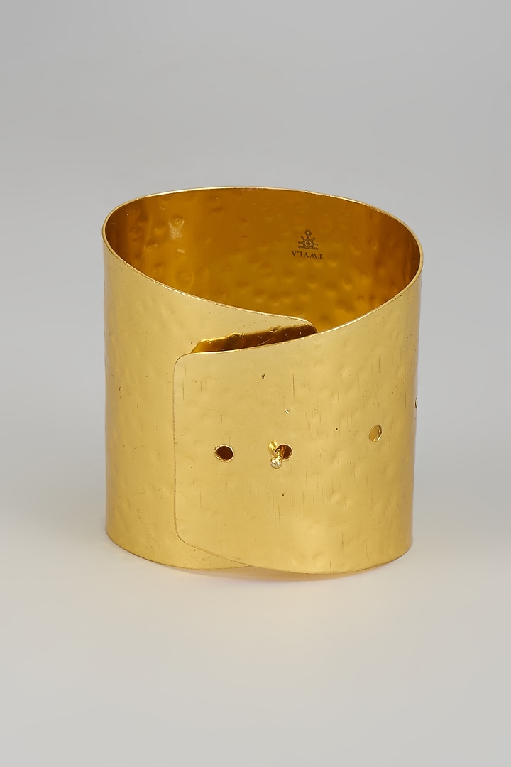Gold Finish Beaten Hammered Cuff by TWYLA TREASURES at Pernia's Pop Up Shop