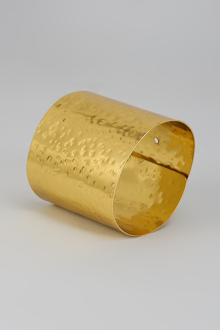 Gold Finish Beaten Hammered Cuff by TWYLA TREASURES at Pernia's Pop Up Shop