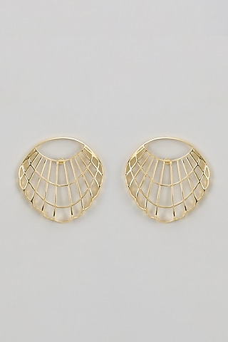Gold Finish Steincill Shell Earrings by TWYLA TREASURES