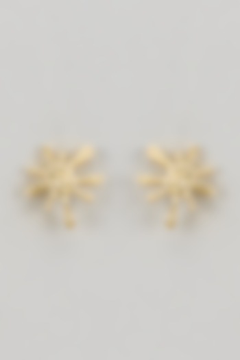 Gold Finish Splatter Stud Earrings by TWYLA TREASURES