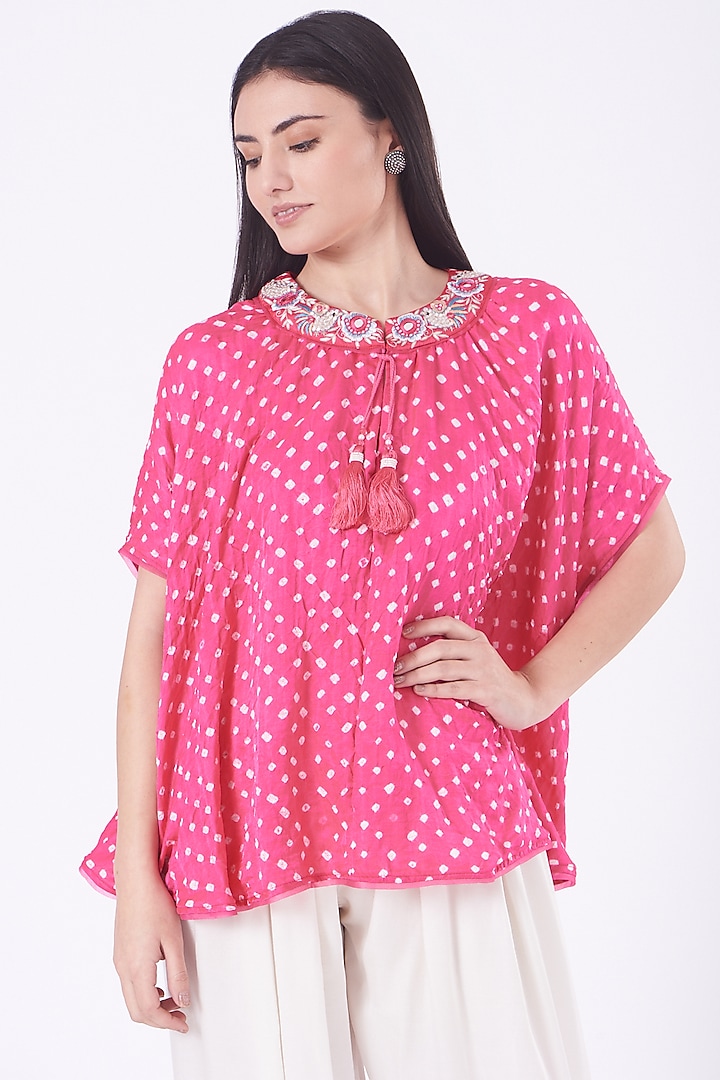 Pink Embroidered Top by Twenty Nine at Pernia's Pop Up Shop