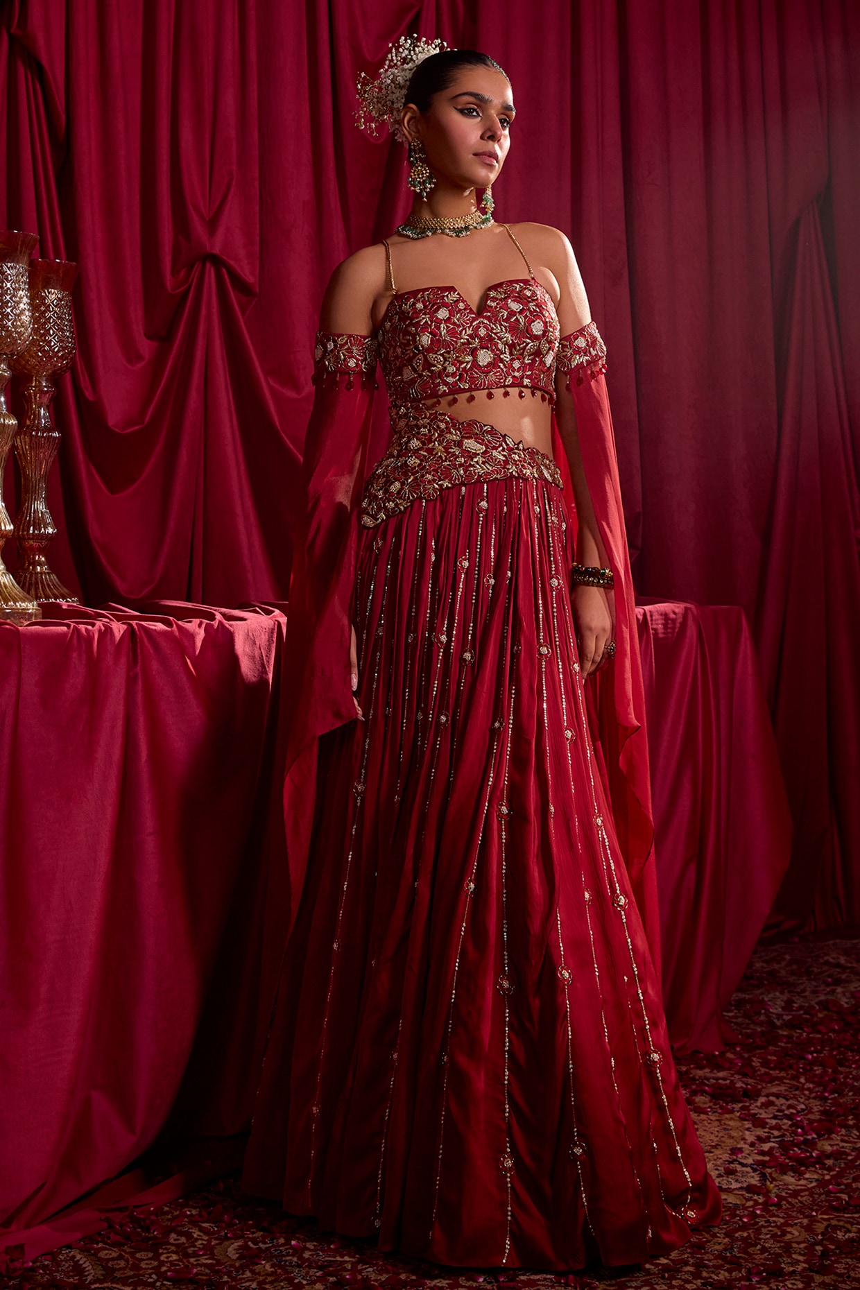 Taffeta Silk Party Wear Red Rajasthani Bandhani Lehenga Choli at Rs 750 in  Jaipur