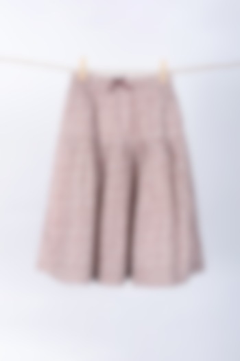 Mauve Cotton Printed Midi Skirt For Girls by Thank You Mom Studio at Pernia's Pop Up Shop