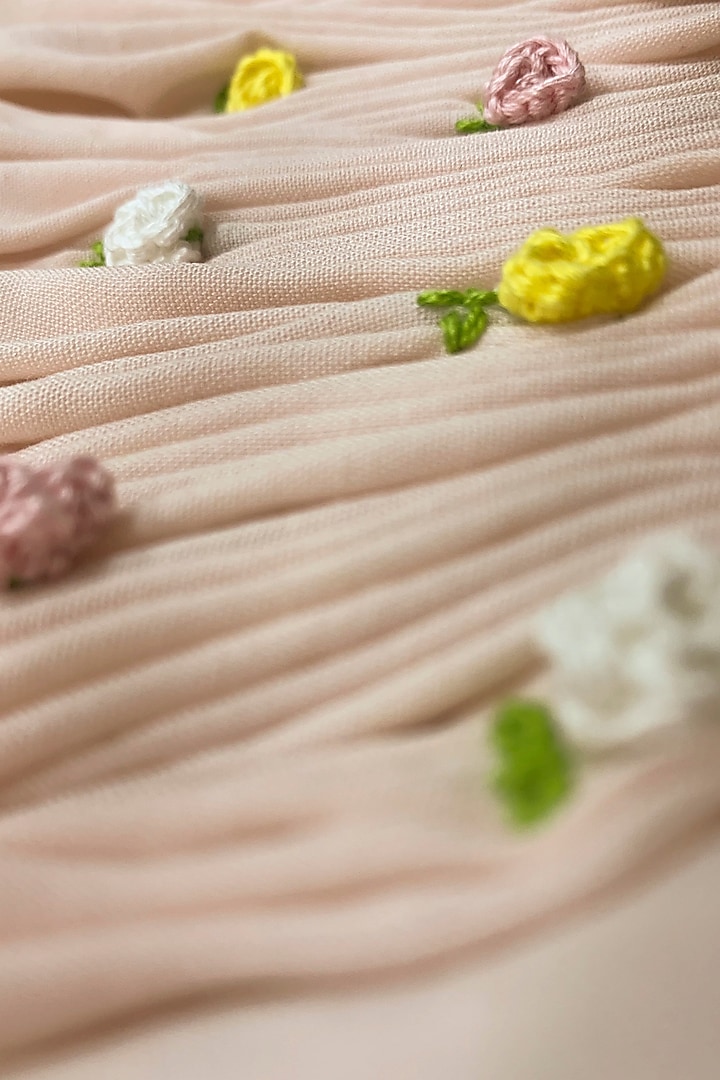 Baby Pink Cotton Rayon Frock For Girls by Tiny troop at Pernia's Pop Up Shop