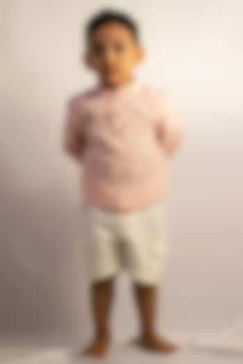 Blush Pink Cotton Shirt For Boys by Tiny troop