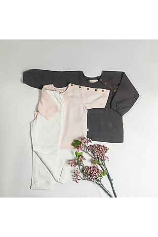 Blush Pink Cotton Rayon Shirt by Tiny troop