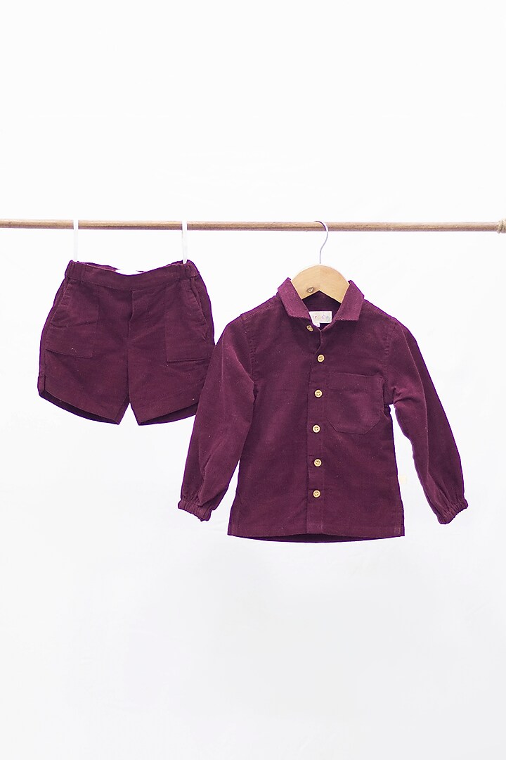Burgundy Cotton Corduroy Co-Ord Set by Tiny troop