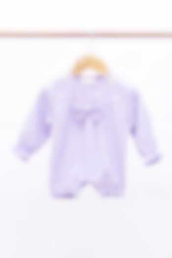 Lavender Cotton Corduroy Jumpsuit For Girls by Tiny troop