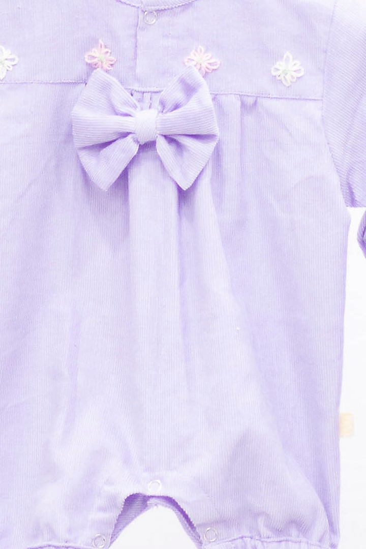 Lavender Cotton Corduroy Jumpsuit For Girls by Tiny troop at Pernia's Pop Up Shop