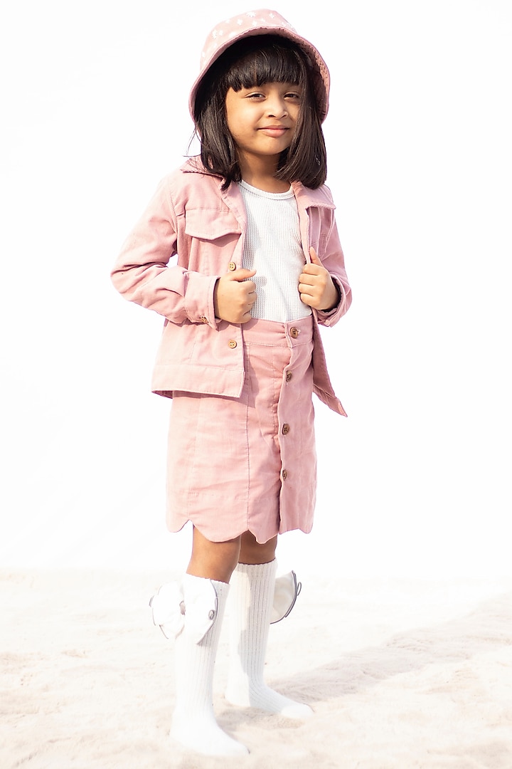 Lemonade Pink Skirt Set For Girls by Tiny troop