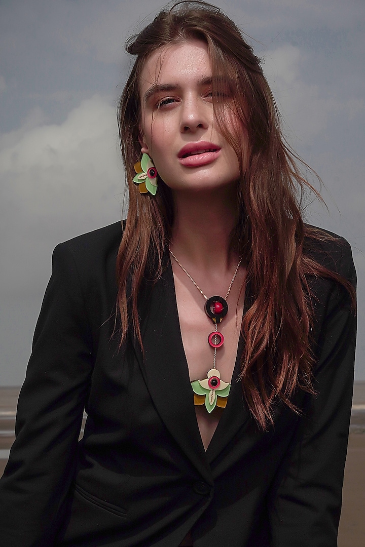 Green Daffodil Bud Necklace by The YV Brand at Pernia's Pop Up Shop