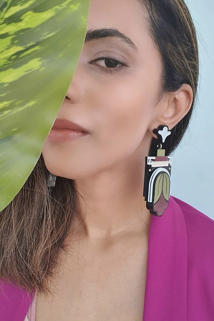 Green Handmade Ancient Tulip Earrings by The YV Brand at Pernia's Pop Up Shop