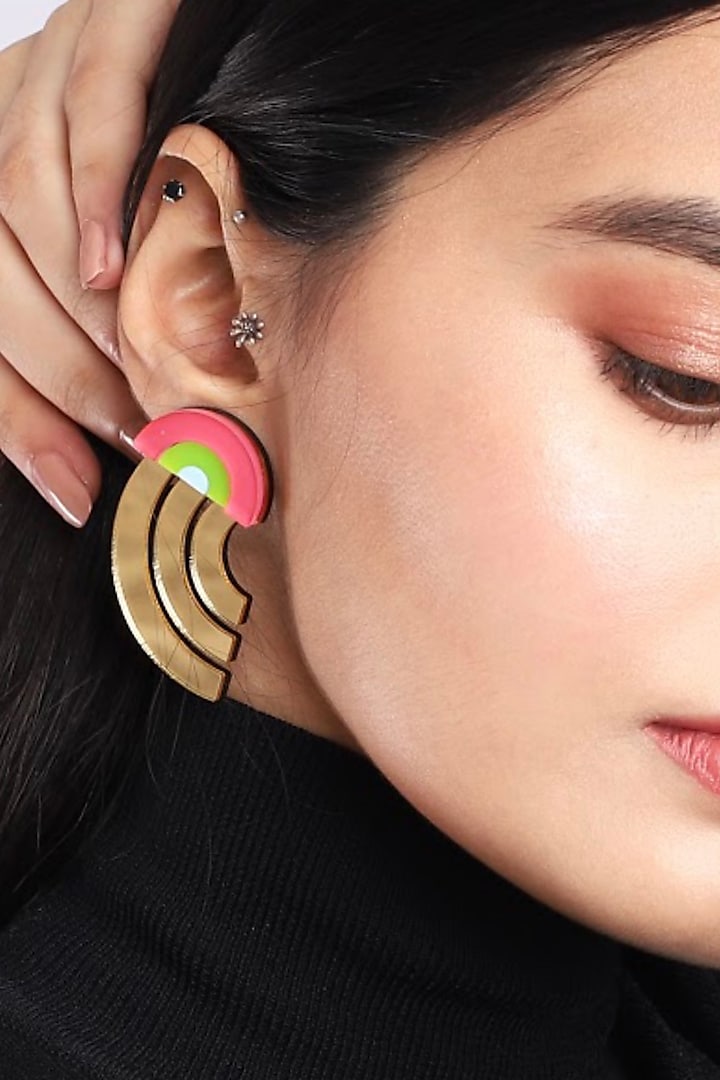 Pink Mismatched Pop Stud Earrings by The YV Brand at Pernia's Pop Up Shop