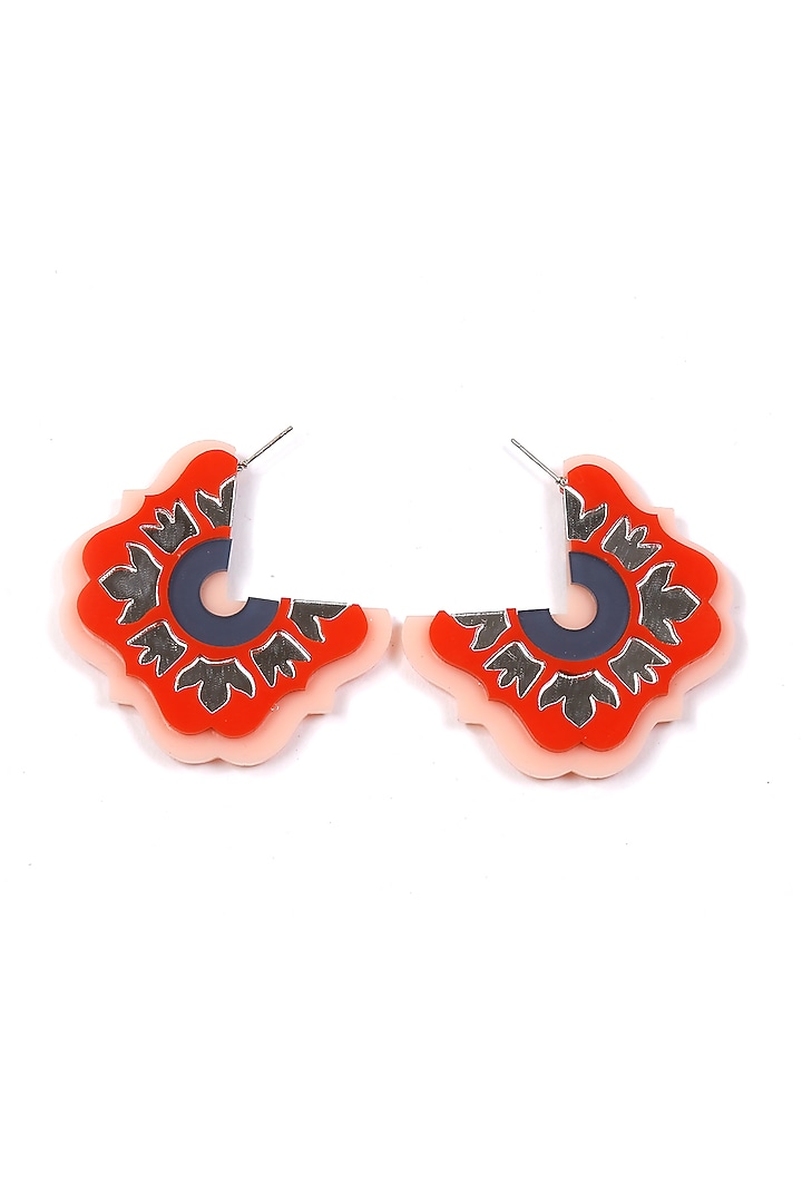 Red Persian Mirror Hoop Earrings by The YV Brand at Pernia's Pop Up Shop
