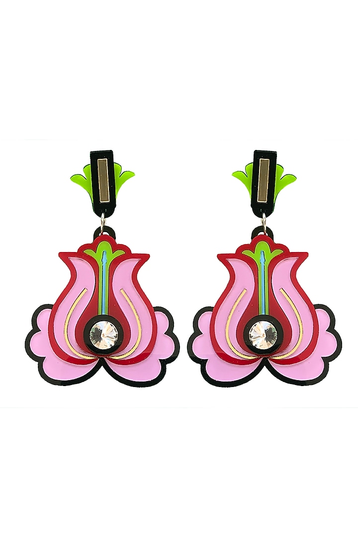 Pink Handmade Dangler Earrings by The YV Brand at Pernia's Pop Up Shop