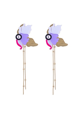 White Orchid Handmade Dangler Earrings by The YV Brand