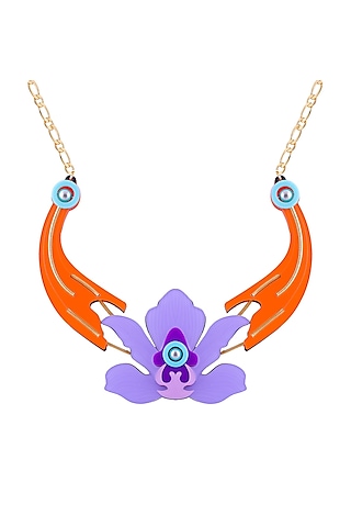 Purple Orchid Handmade Necklace by The YV Brand